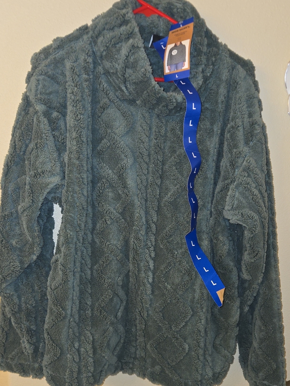 Large Eddie Bauer Cable Fleece Pullover - Green